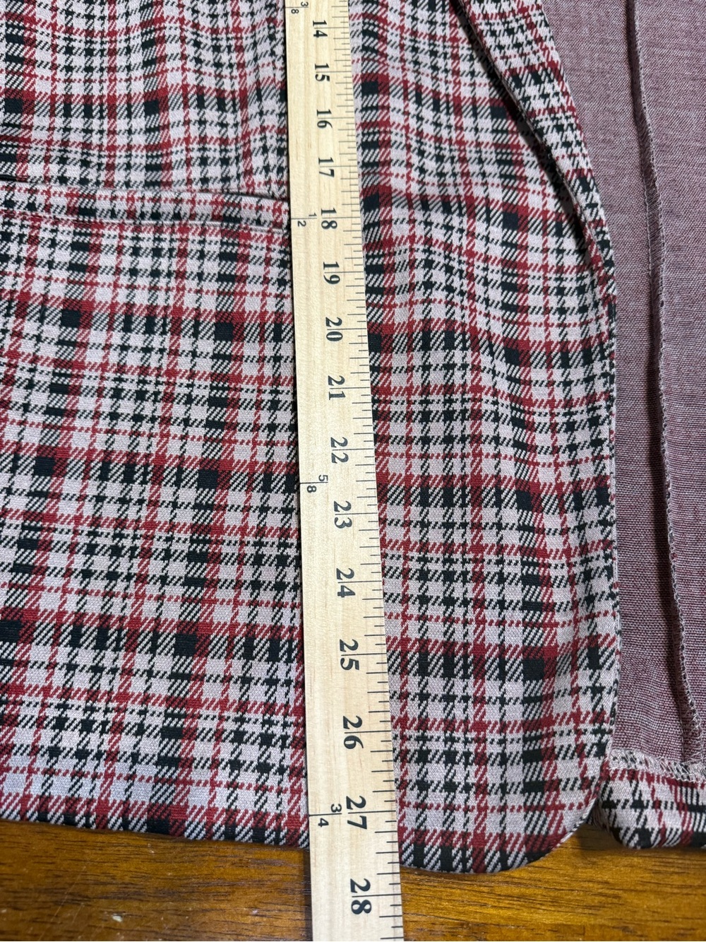 Maurices Plaid Open-Front Blazer in Red and Cream Tones - Picture 3 of 6